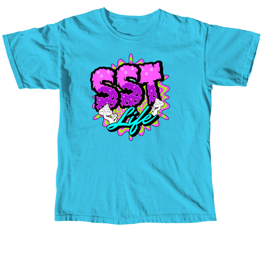 SSTLife - Trippy Vibes, a Lagoon Blue Comfort Colors Unisex Tee