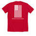 Charlie Co. FRG RED, a Solid Red Blend Premium Unisex Tee (back-view)