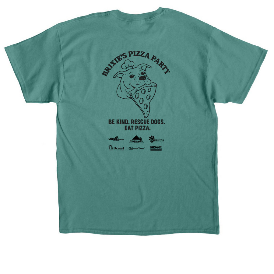 Brixie's Pizza Party, a Jade Dome Classic Unisex Tee (back-view)
