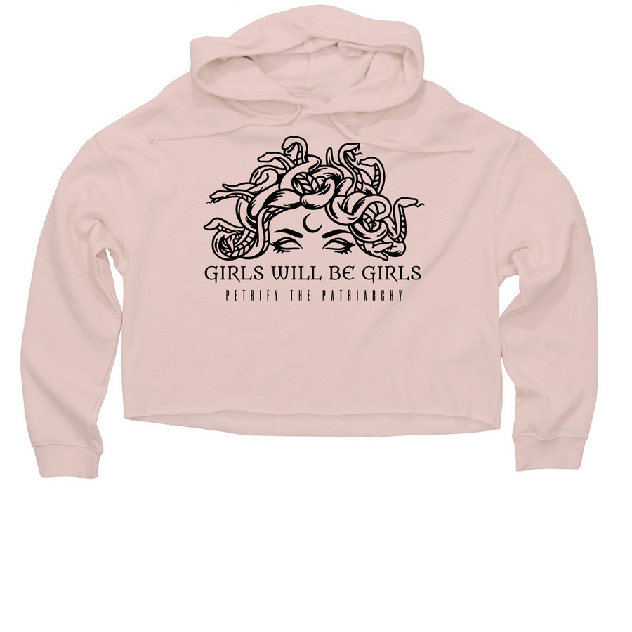 GIRLS WILL BE GIRLS, a Blush Women?s Lightweight Cropped Hoodie