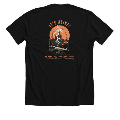 Spooky Simulation Department!, a Solid Black Blend Premium Unisex Tee