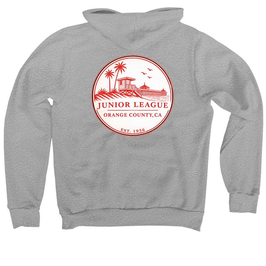 JLOCC Coastal Heritage Seal (2-Sided Print), a Athletic Heather Premium Pullover Hoodie (back-view)