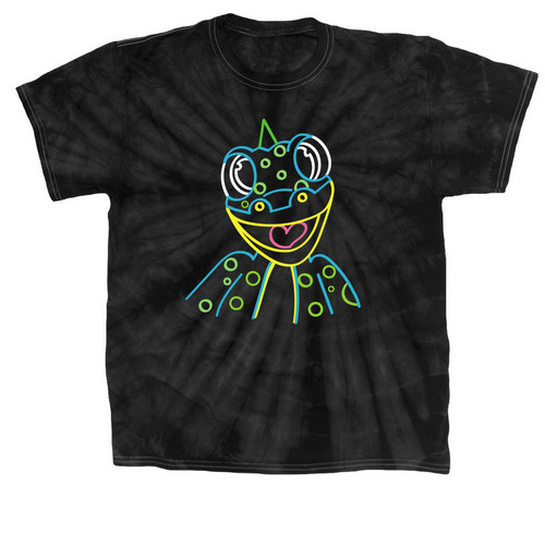 Aidan Neon (Enlarged Design), a Black Classic Tie Dye Tee