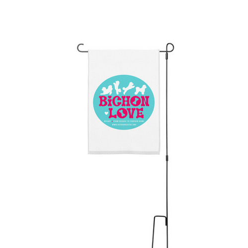 BFCACT Bichon Love, a White 12" x 18" Yard Flag with Stake
