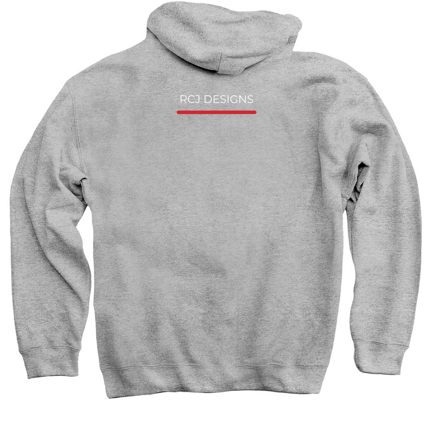 RCJ Designs Wear, a Sport Grey Pullover Hoodie (back-view)