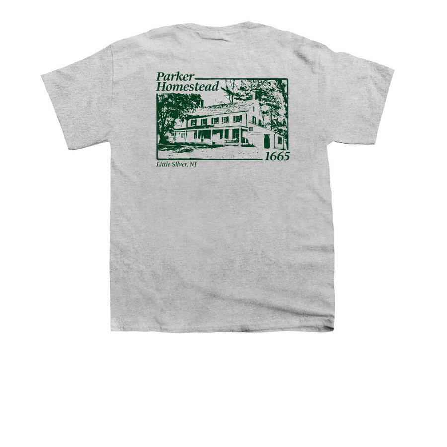 Parker Homestead Light Apparel Line, a Sport Grey Youth Unisex Tee (back-view)