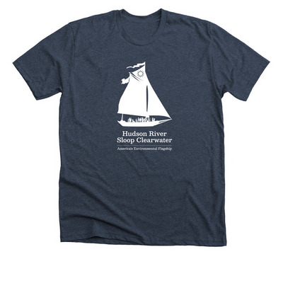 Clearwater Logo Apparel, a Heather Midnight Navy Premium Unisex Tee
