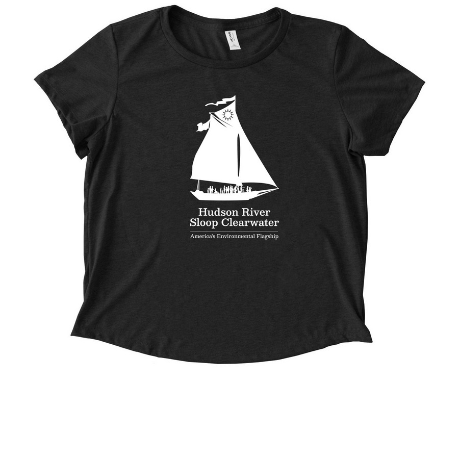 Clearwater Logo Apparel, a Space Black Allmade Eco Triblend Women?s Scoop Neck Tee