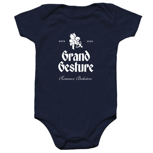 Baby Onesie: White Logo, a Navy Infant Onesie