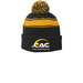 CAC Beanies, a Black/ Gold Printed Stripe Pom-Pom Beanie