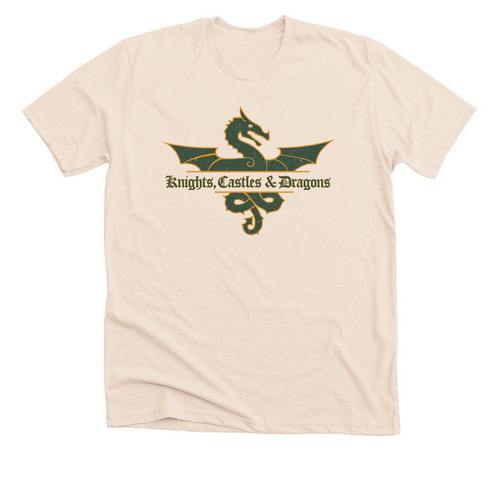 Knights, Castles & Dragons, a Heather Soft Cream Premium Unisex Tee