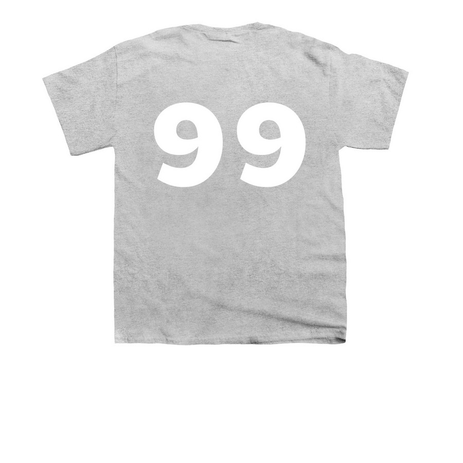 Player #99, a Sport Grey Youth Unisex Tee (back-view)