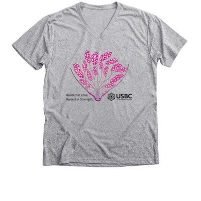 Rooted in Love, Raised in Strength, a Athletic Heather Premium V-Neck Tee