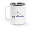 YAM - Travel Mug, a White Stainless Steel Travel Mug (back-view)