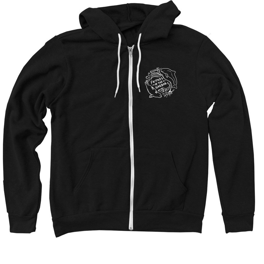 Dark color zip hoodie - porpoise, a Black Zip Up Hoodie