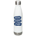 CSLDallas Logo Water Bottle, a White Stainless Steel Water Bottle (back-view)
