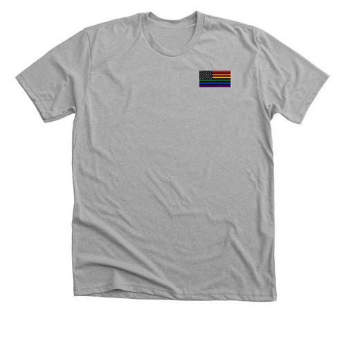 U.S. Gay Pride Flag, a Athletic Heather Premium Unisex Tee