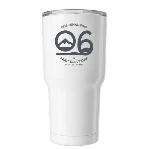 O6 Horsemanship and Farm Solutions Tumbler., a White Insulated Tumbler