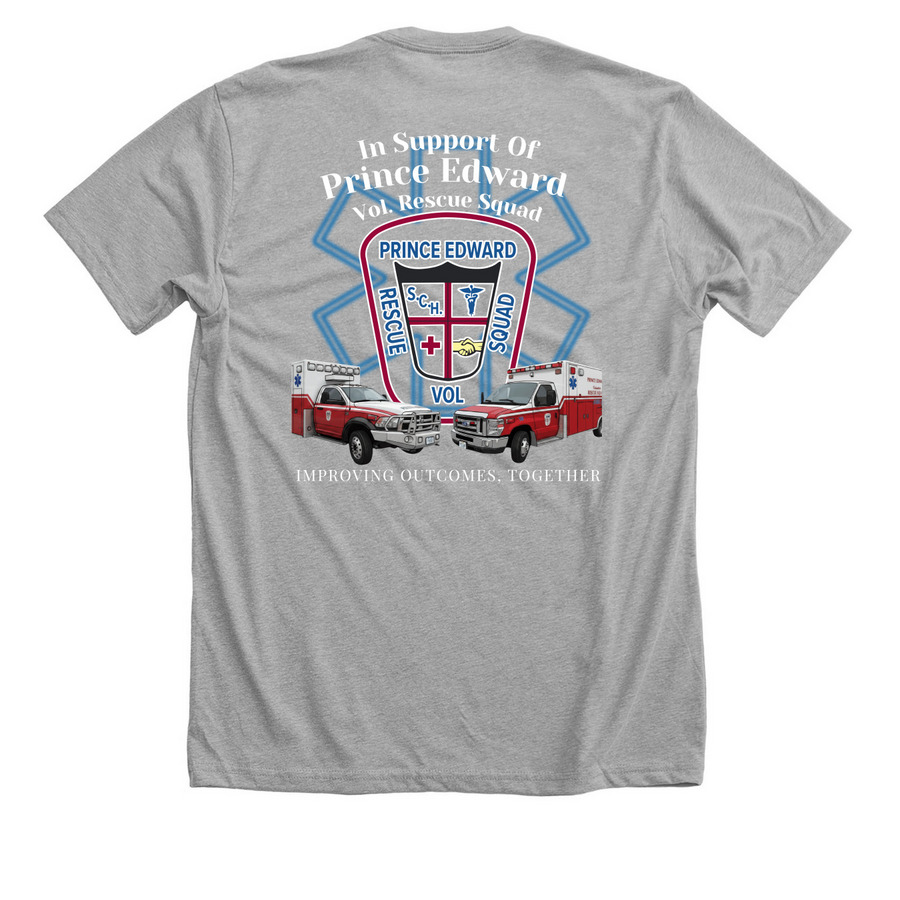 EMS Week 2026, a Athletic Heather Premium Unisex Tee (back-view)