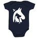 For Infants (White), a Navy Infant Onesie