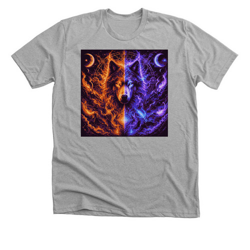 Daul essence wolf, a Athletic Heather Premium Unisex Tee