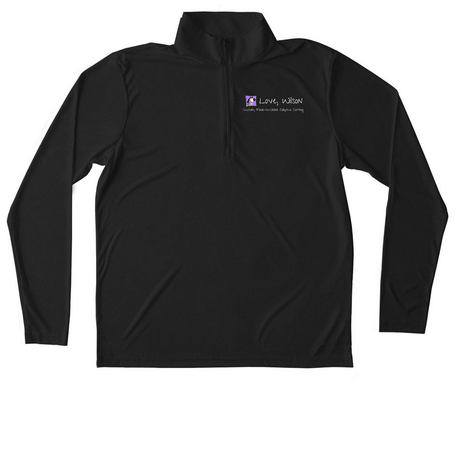 Love, Wilson - Activewear, a Black Unisex Performance Quarter Zip Pullover