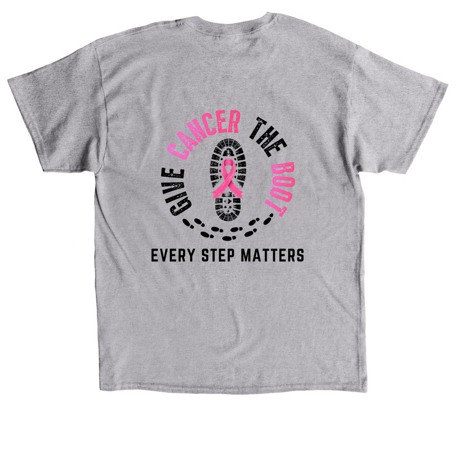 Jadex Give Cancer the Boot 2026, a Sport Grey Classic Unisex Tee (back-view)
