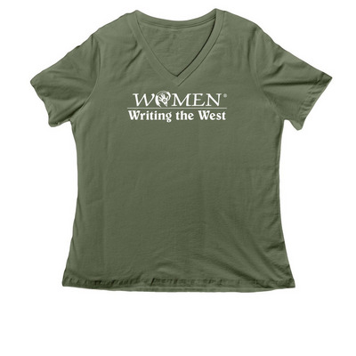 V-Neck#2&nbsp;? WWW HS Writing Contest&nbsp;, a Military Green Women's Relaxed V-Neck Tee