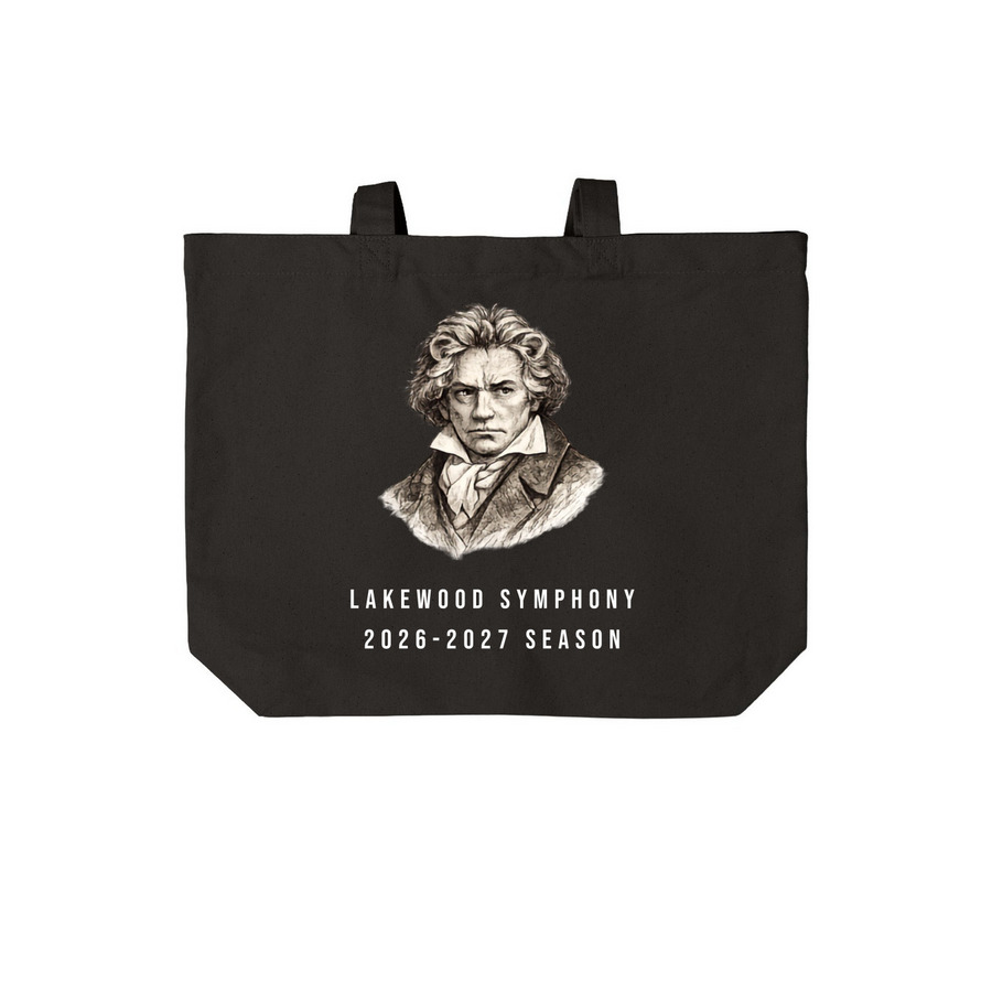 LSO Beethoven Tote Bag, a Deep Black Cotton Canvas Tote Bag