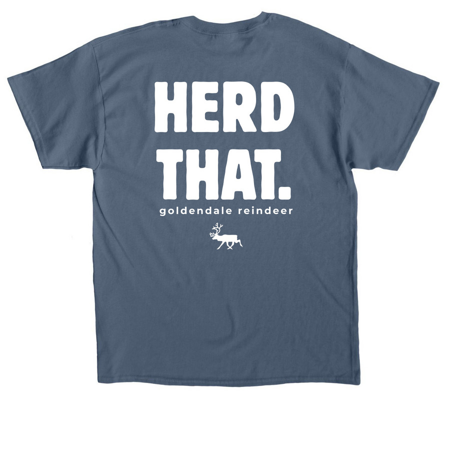 HERD THAT., a Indigo Blue Classic Unisex Tee (back-view)