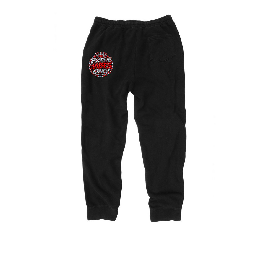 Crown Circle Good Vibes Only&nbsp;Joggers, a Black Midweight Fleece Joggers (back-view)