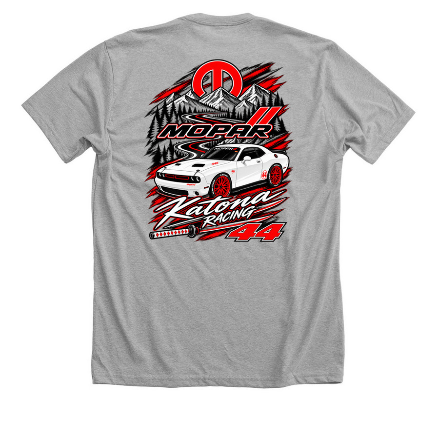 Dodge Garage, a Athletic Heather Premium Unisex Tee (back-view)