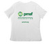 We Are Here (all white), a White Women's Relaxed V-Neck Tee (back-view)