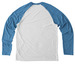 EST in 1989&nbsp;, a Azure Blue/ Bright White Allmade Eco Triblend Colorblock Raglan Long Sleeve Tee (back-view)