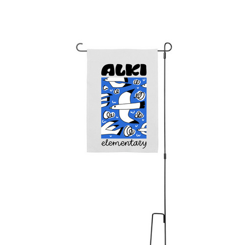 Fall 2026 Flock Yard Flag, a White 12" x 18" Yard Flag with Stake