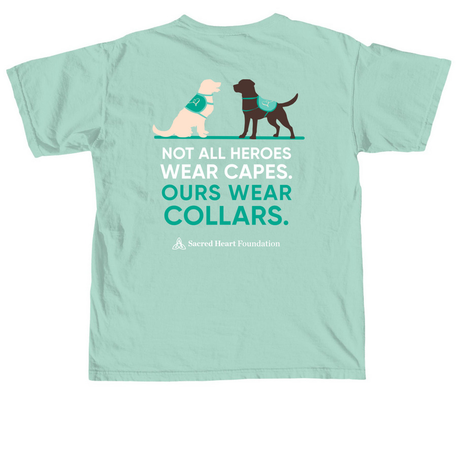 Facility Dog Heroes, a Chalky Mint Comfort Colors Unisex Tee (back-view)