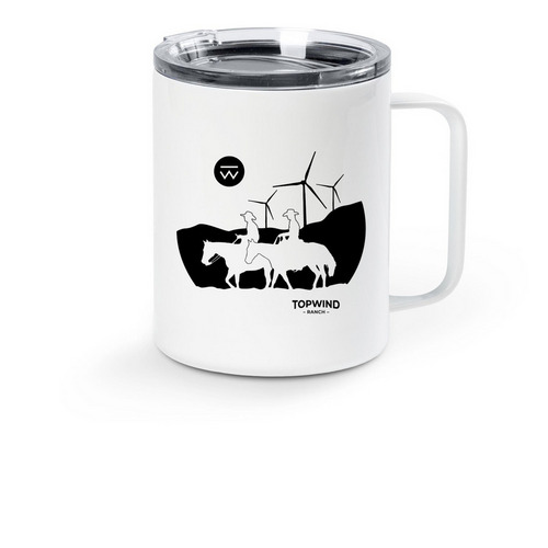 Topwind Travel Mug, a White Stainless Steel Travel Mug