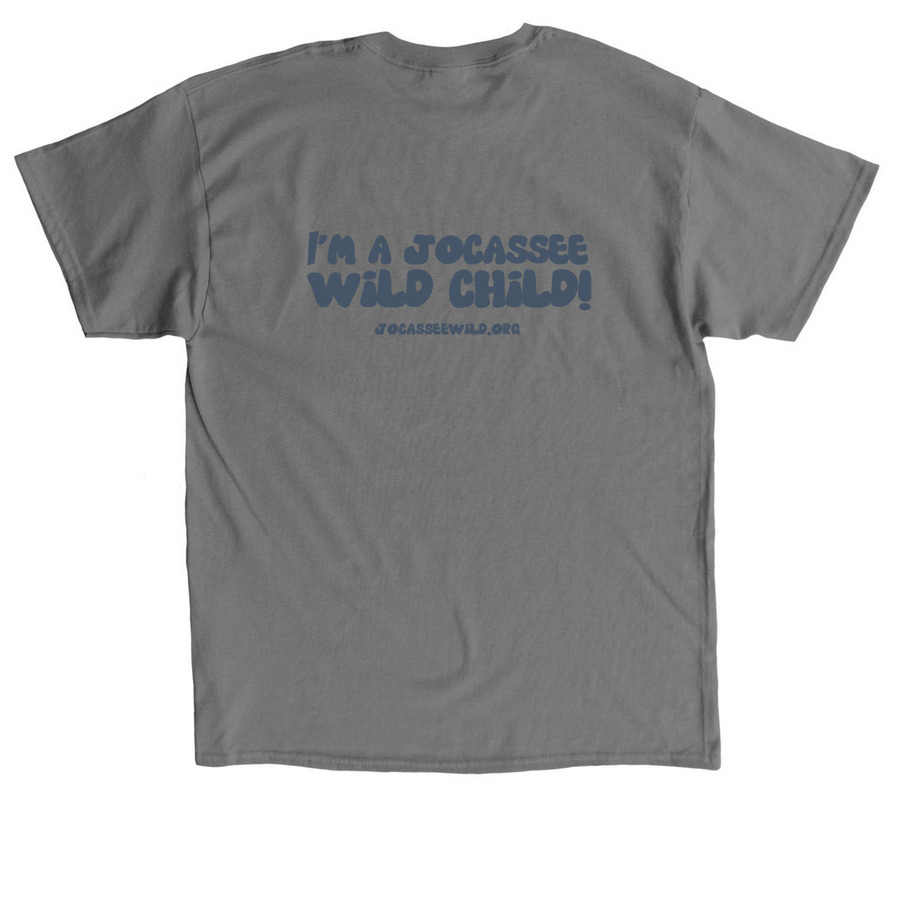 Jocassee Wild Child Outdoor Lab Experiences, a Charcoal Classic Unisex Tee (back-view)