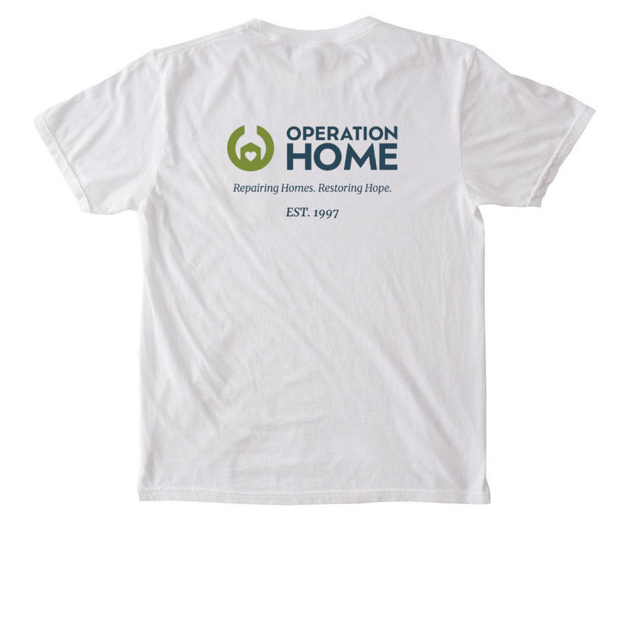 30 Years of Families Served, a White Comfort Colors Pocket Tee (back-view)