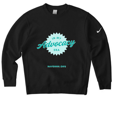 In My Advocacy *Era* sweatshirt, a Black Nike Club Fleece Crewneck Sweatshirt