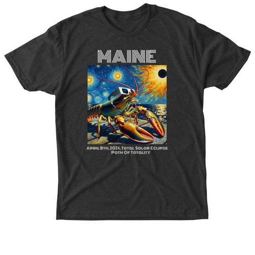 Maine Solar Eclipse T- Shirt, a Vintage Black Triblend Unisex Tee