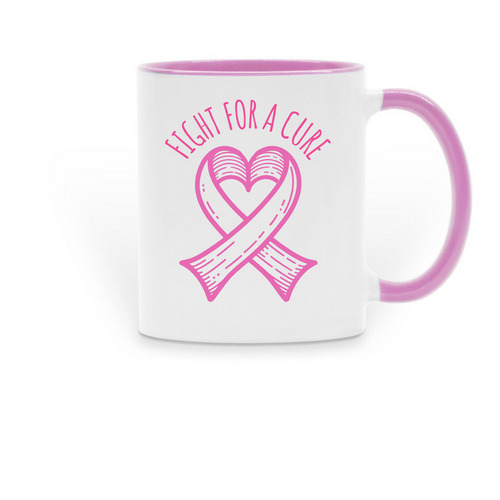 Fight for a cure mug, a Pink Two-Tone Ceramic Mug