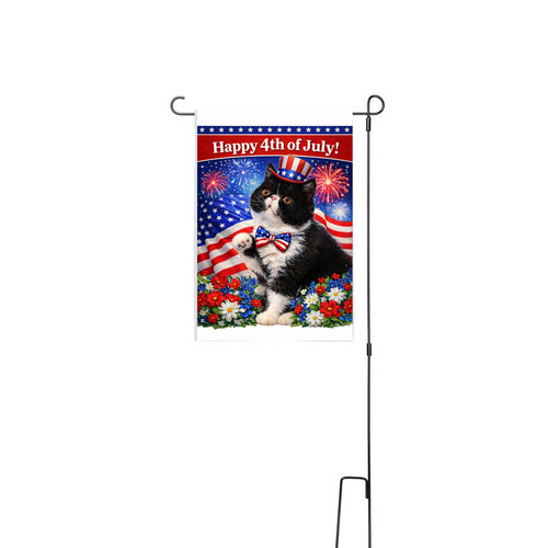 Howard&nbsp; 4th of July flag, a White 12" x 18" Yard Flag with Stake