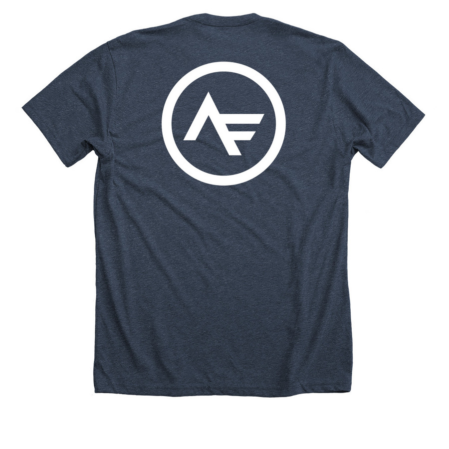 Arkitect Fitness Merch!, a Heather Midnight Navy Premium Unisex Tee (back-view)
