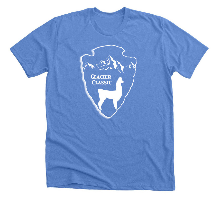 2026 Glacier Classic Llama Show, a Heather Columbia Blue Premium Unisex Tee