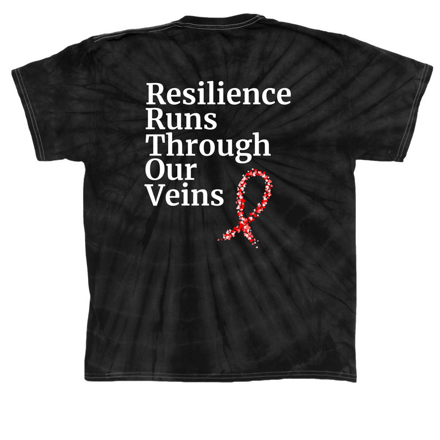Factor 1 Fighters, a Black Classic Tie Dye Tee (back-view)