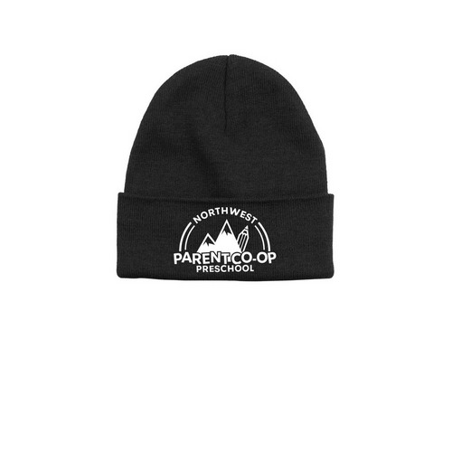 NW Parent CO-OP Preschool Beanie, a Black Printed Base Camp Beanie