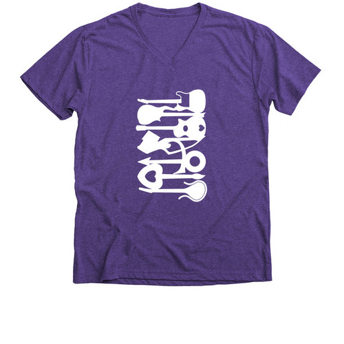 Guitars 02, a Purple Rush Premium V-Neck Tee
