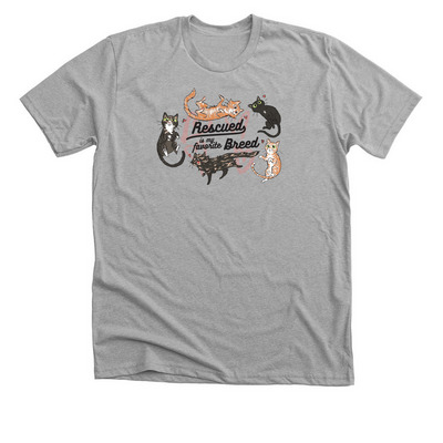 Stray Cat Alliance - Rescued, a Athletic Heather Premium Unisex Tee