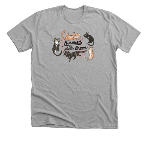 Stray Cat Alliance - Rescued, a Athletic Heather Premium Unisex Tee